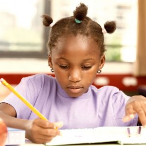 Girl doing homework at Education Tutoring Services